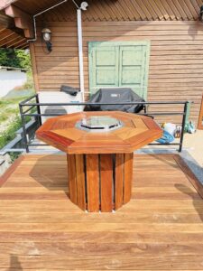 Mange debout Octogonal avec plancha