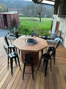 Mange debout Octogonal avec plancha