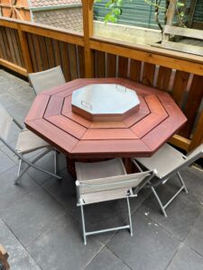 Mange debout Octogonal avec plancha